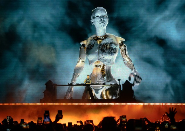 PARIS, FRANCE - AUGUST 22:  Anyma performs live on stage during Rock en Seine at Domaine National de Saint-Cloud on August 22, 2025 in Paris, France