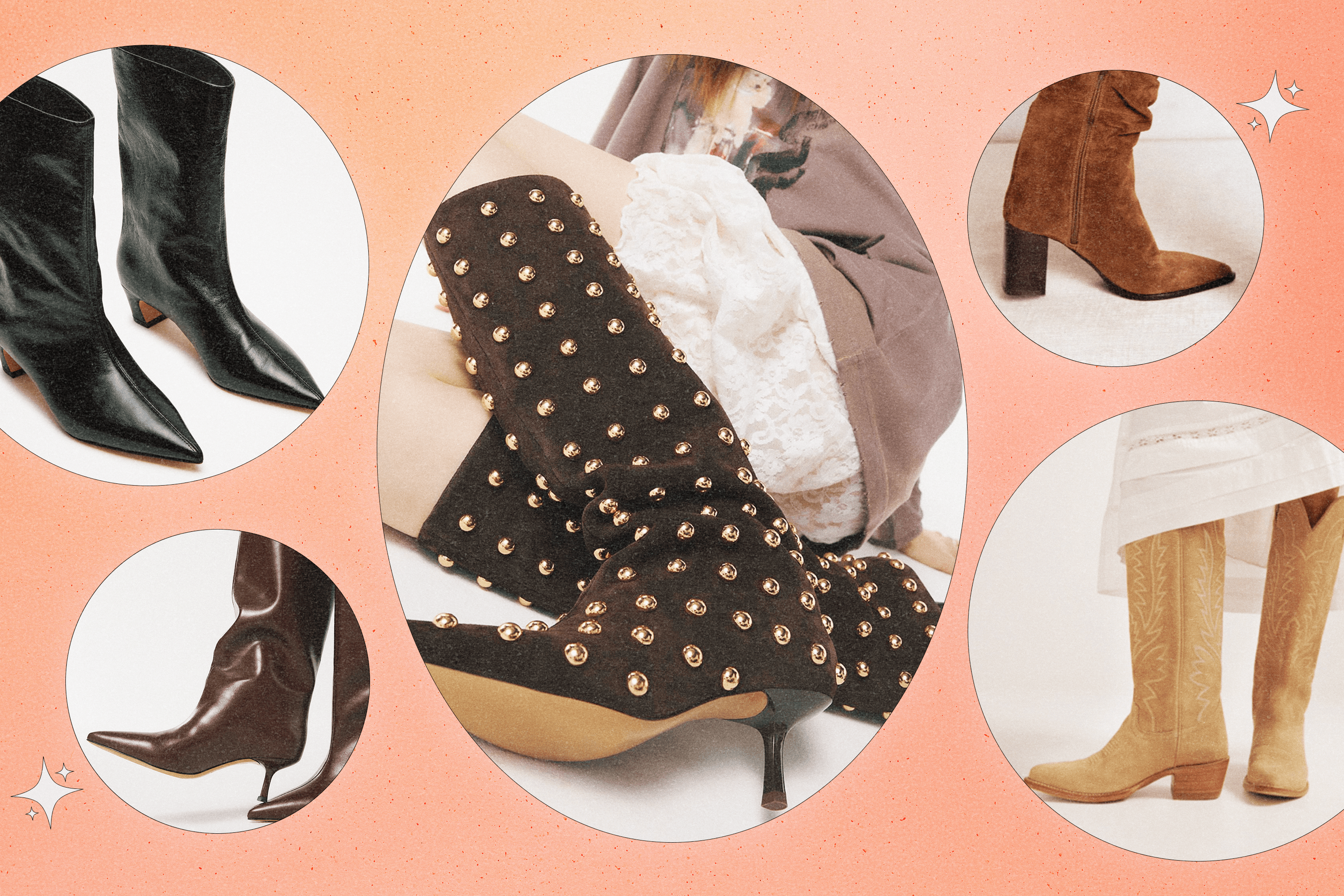 Five pairs of fall women's boots from Steve Madden, ALDO, Boden, and Tecovas.