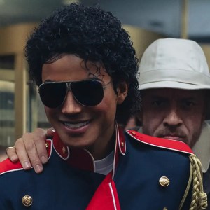Jaafar Jackson as Michael Jackson and KeiLyn Durrel Jones as Bill Bray in 'Michael.'