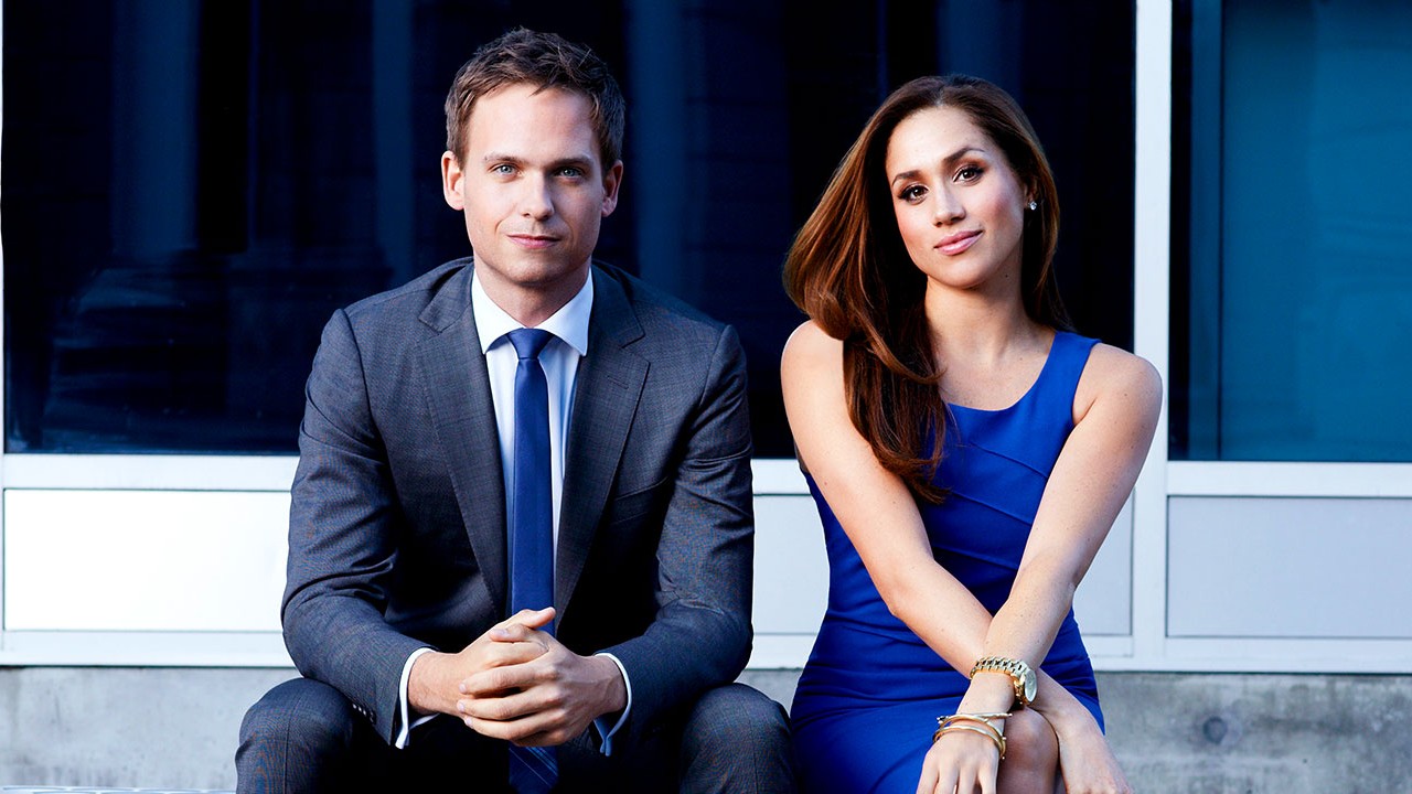 Meghan Markle and Patrick J Adams on Suits